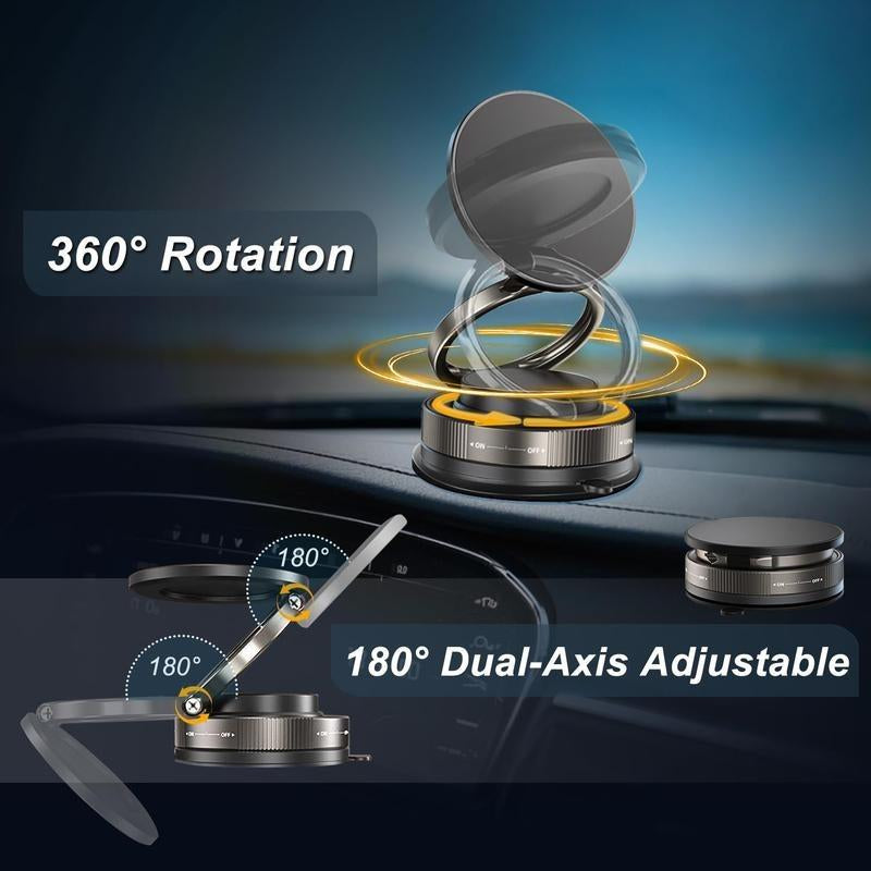 360° Adjustable Vacuum Magnetic Phone Holder, Suction Cup Phone Mount for Magsafe, Portable Cell Phone Holder for Car,Makeup/Gym/Mirror, Fit for All Iphone Iphone 11 and Above