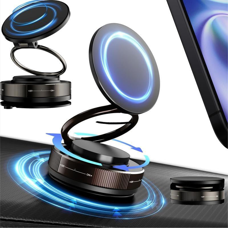 360° Adjustable Vacuum Magnetic Phone Holder, Suction Cup Phone Mount for Magsafe, Portable Cell Phone Holder for Car,Makeup/Gym/Mirror, Fit for All Iphone Iphone 11 and Above