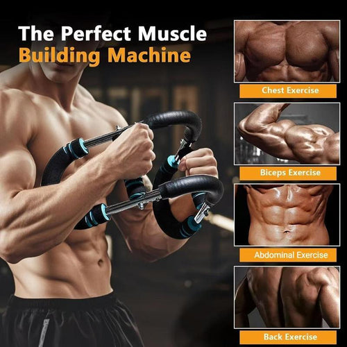 Men’S Arm Trainer, Adjustable Chest & Arm Strength Workout Bar, Portable Resistance Power Twister for Home Gym Training