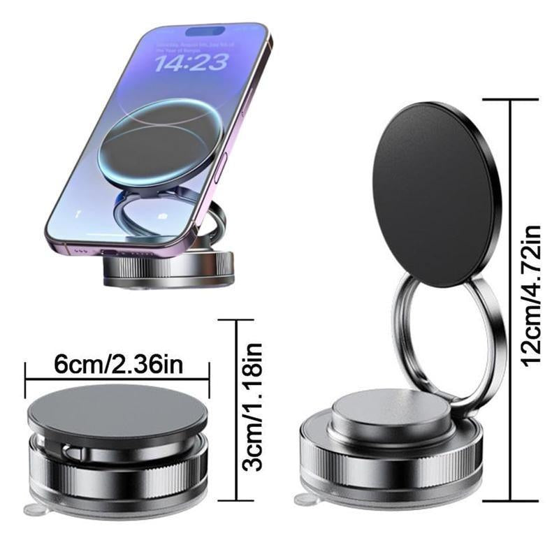 360° Adjustable Vacuum Magnetic Phone Holder, Suction Cup Phone Mount for Magsafe, Portable Cell Phone Holder for Car,Makeup/Gym/Mirror, Fit for All Iphone Iphone 11 and Above